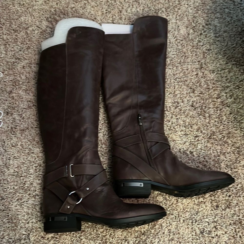 Brown knee high boots